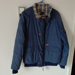 Men's Vtg Survivor Lightweight Navy Coat Large